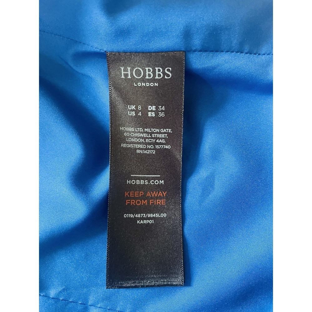 Hobbs London Mary Cropped Textured Boxy Blazer. Royal Blue. Size‎ 4. 3/4 Sleeve. - Picture 7 of 14